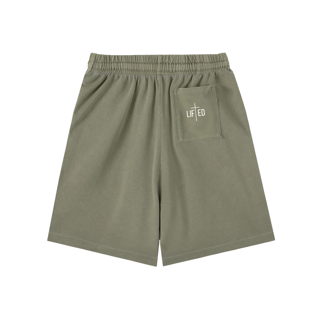 All Battles Are Won in Prayer Vintage Wash Shorts | Abwûn Collection