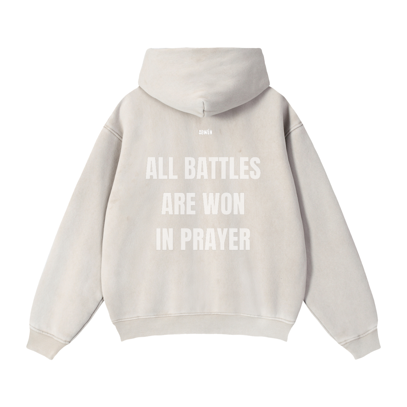 All Battles Are Won in Prayer Zip-Through Boxy Fleece Hoodie | Abwûn Collection