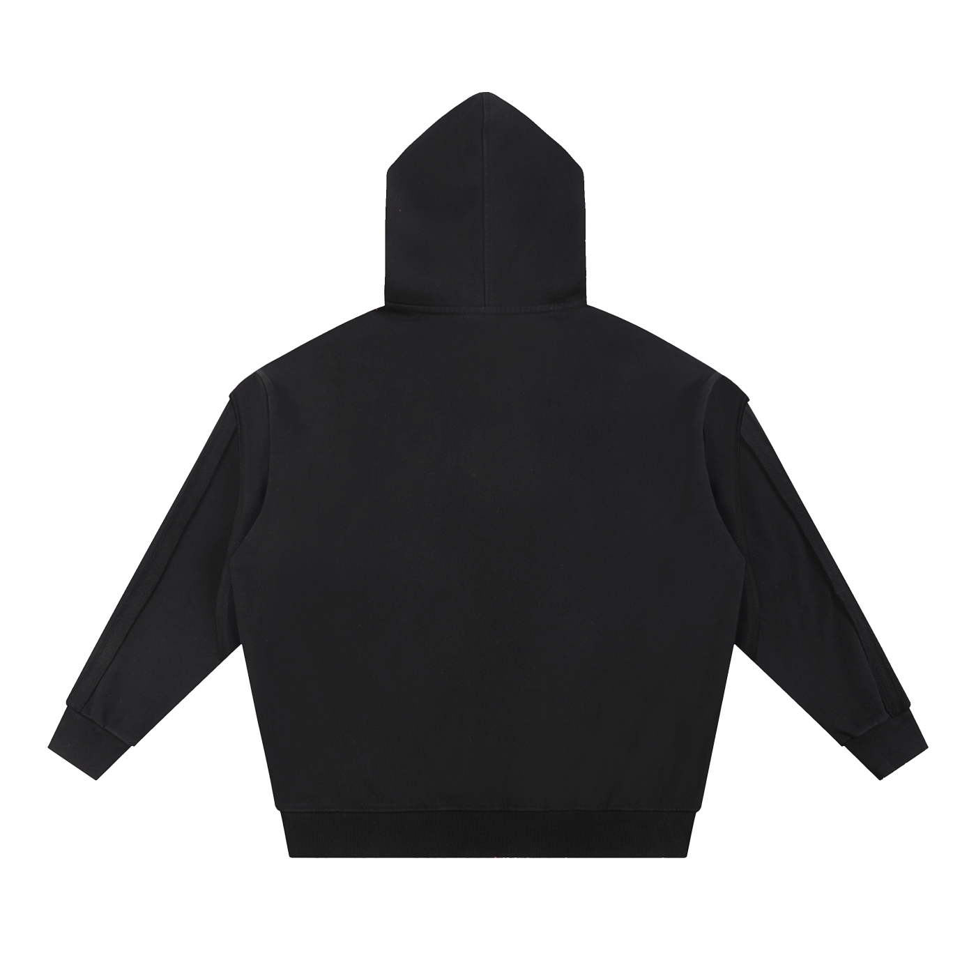 LIFTED Contrast Tape Raw Edge Double Layered Zip Hoodie