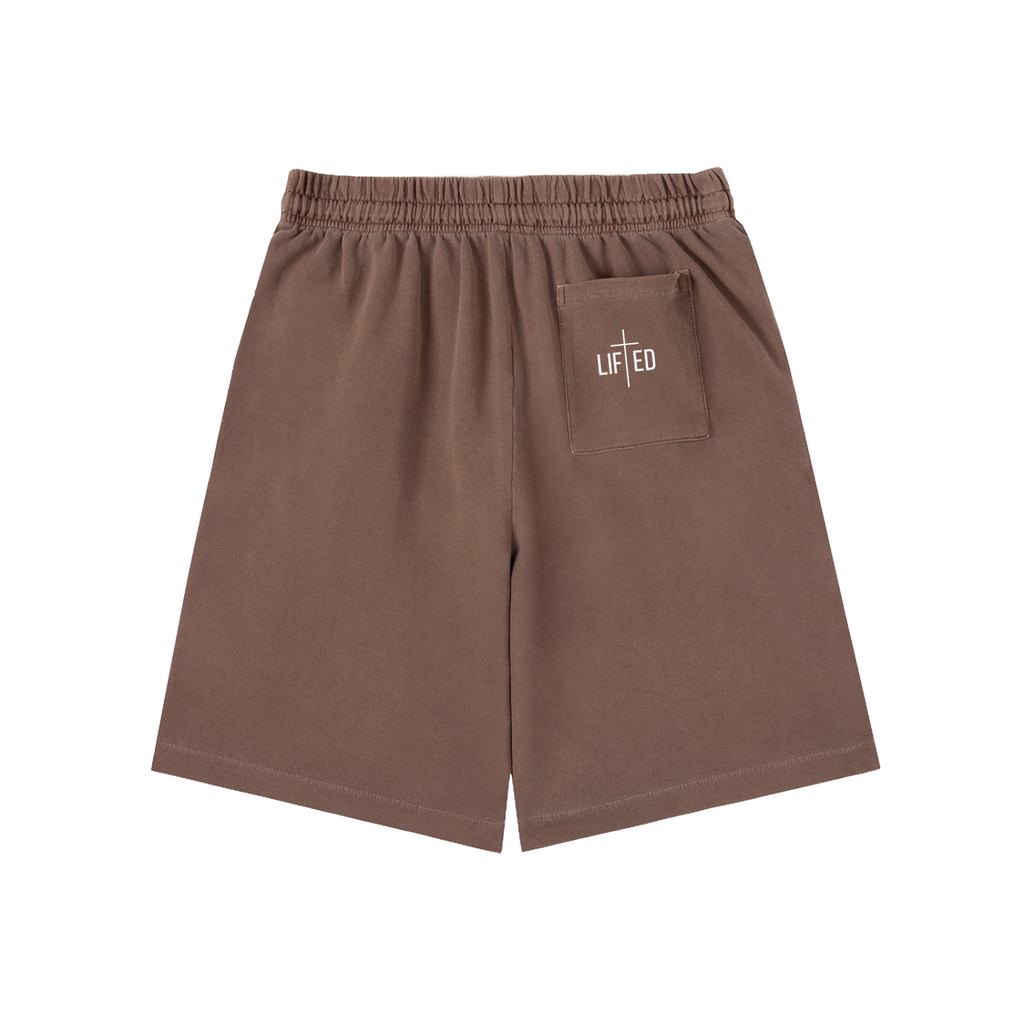 All Battles Are Won in Prayer Vintage Wash Shorts | Abwûn Collection