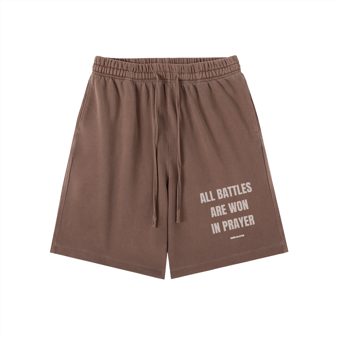 All Battles Are Won in Prayer Vintage Wash Shorts | Abwûn Collection