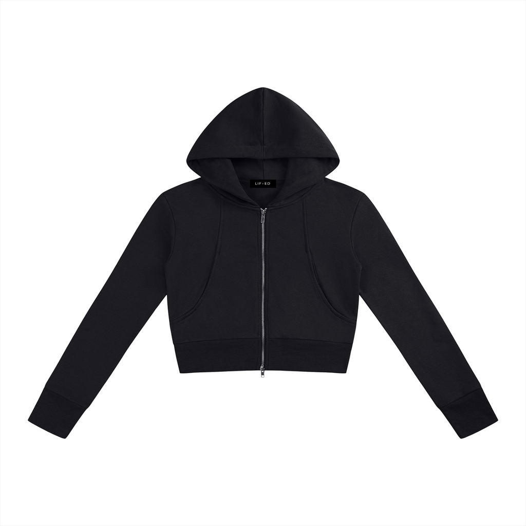 Slim Crop Full Zip Hoodie