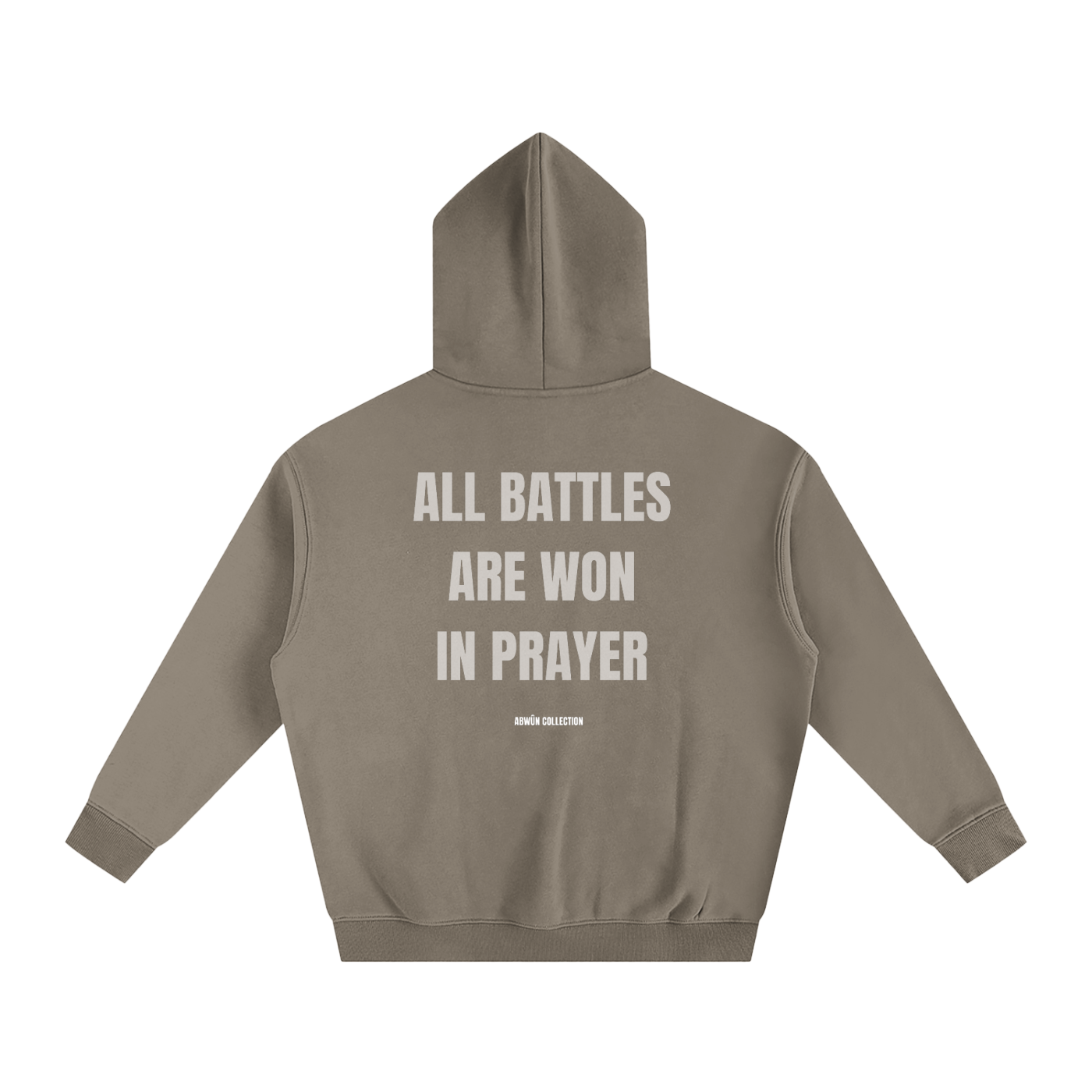 All Battles Are Won in Prayer Oversized Fleece Hoodie | Abwûn Collection