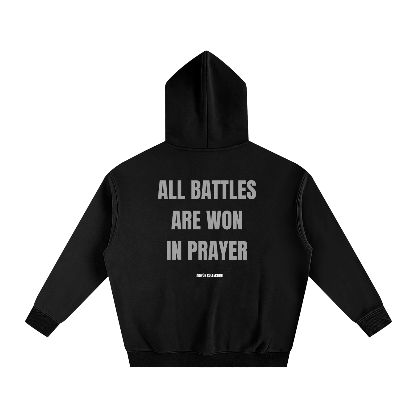 All Battles Are Won in Prayer Oversized Fleece Hoodie | Abwûn Collection