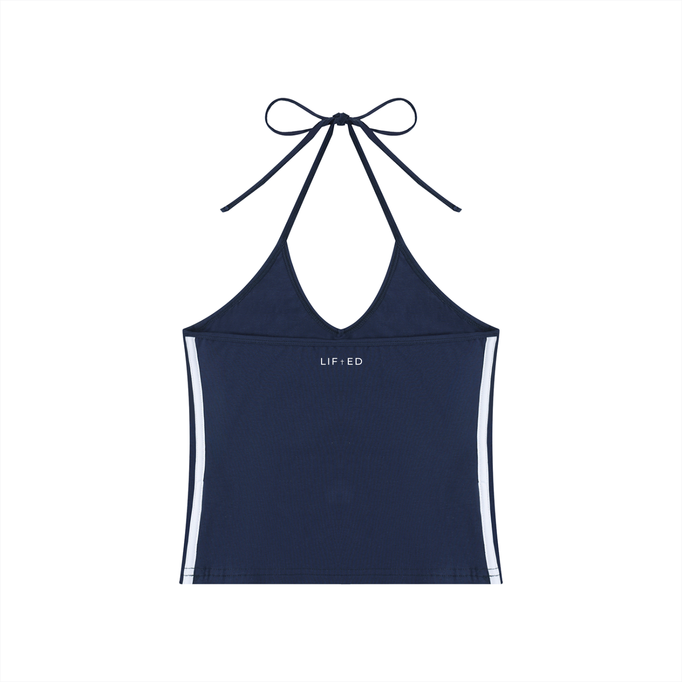 Color Block Halter Crop Tank Top