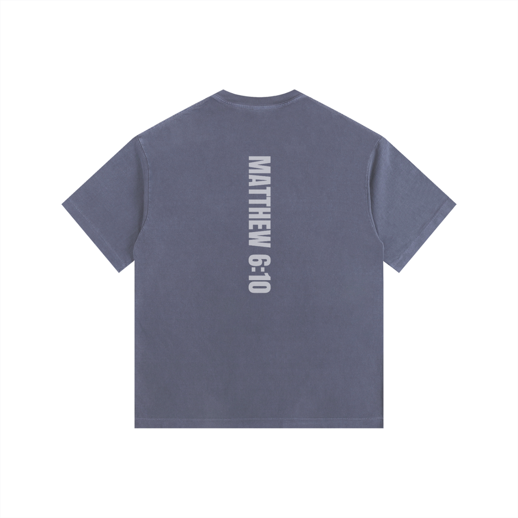 Kingdom Mindset Oversized Vintage Wash Tee – Matthew 6:10 | Abwûn Collection