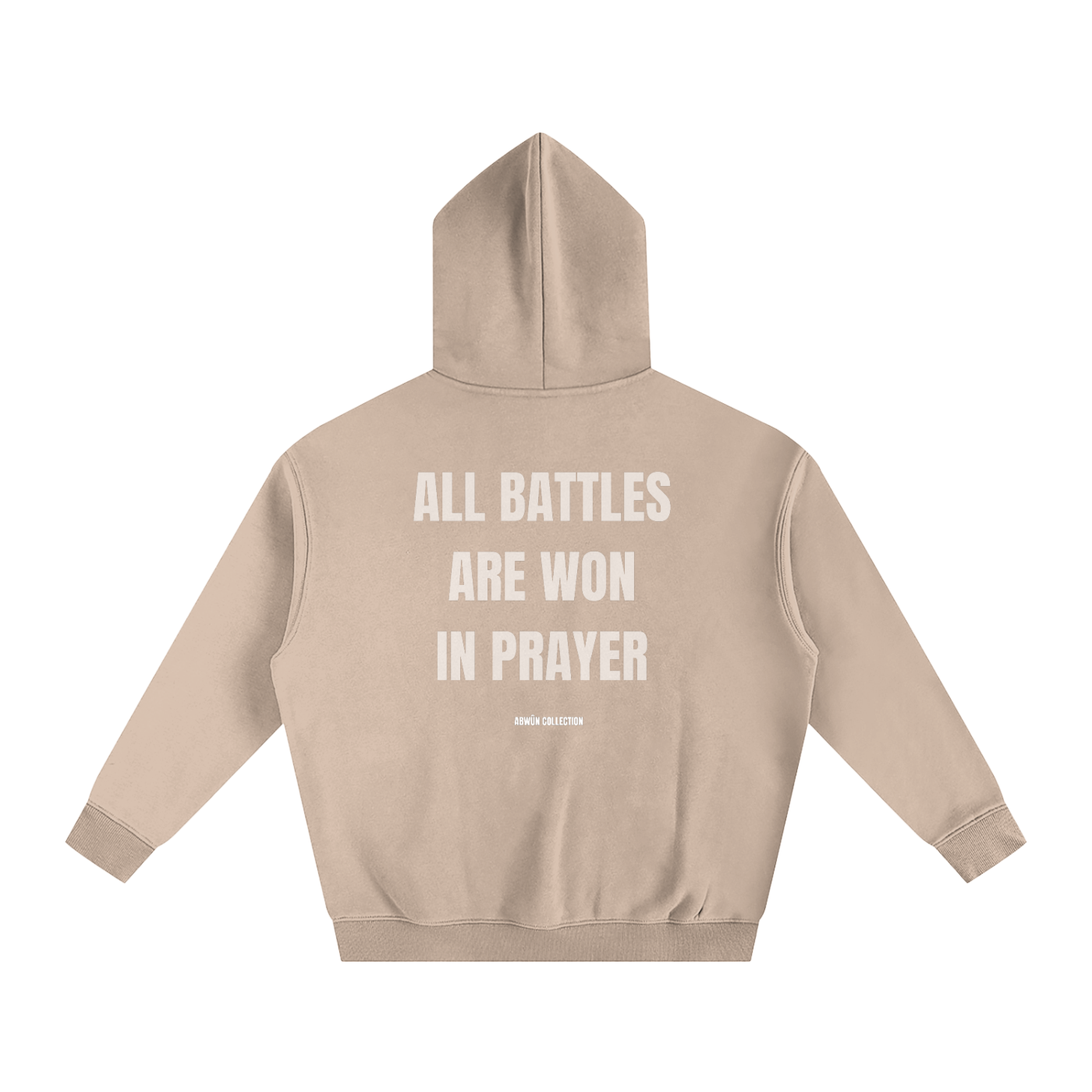 All Battles Are Won in Prayer Oversized Fleece Hoodie | Abwûn Collection
