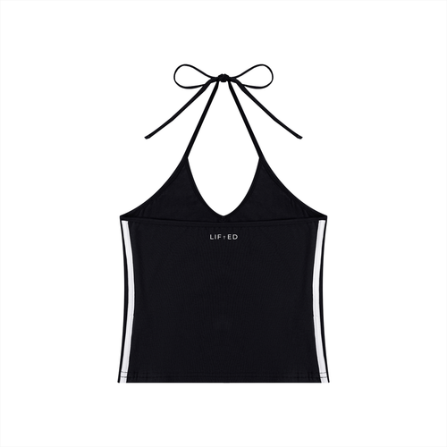 Color Block Halter Crop Tank Top