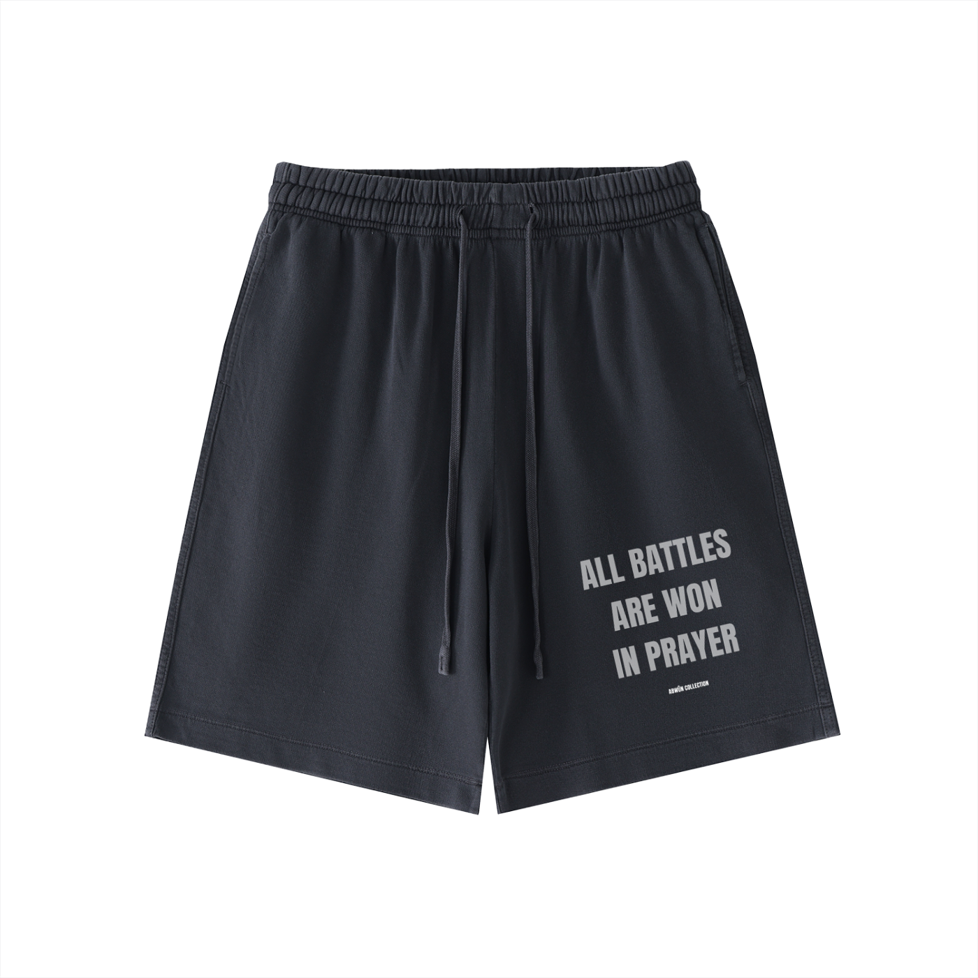All Battles Are Won in Prayer Vintage Wash Shorts | Abwûn Collection
