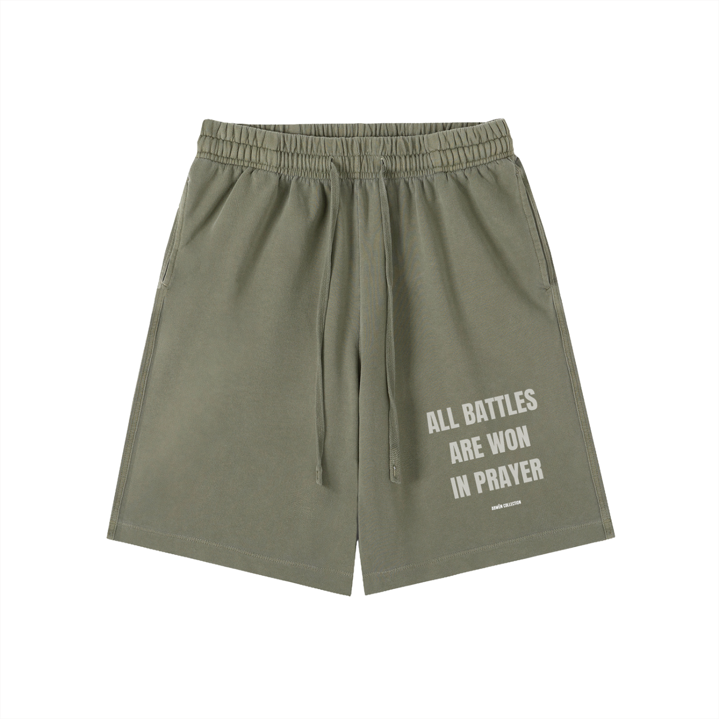All Battles Are Won in Prayer Vintage Wash Shorts | Abwûn Collection