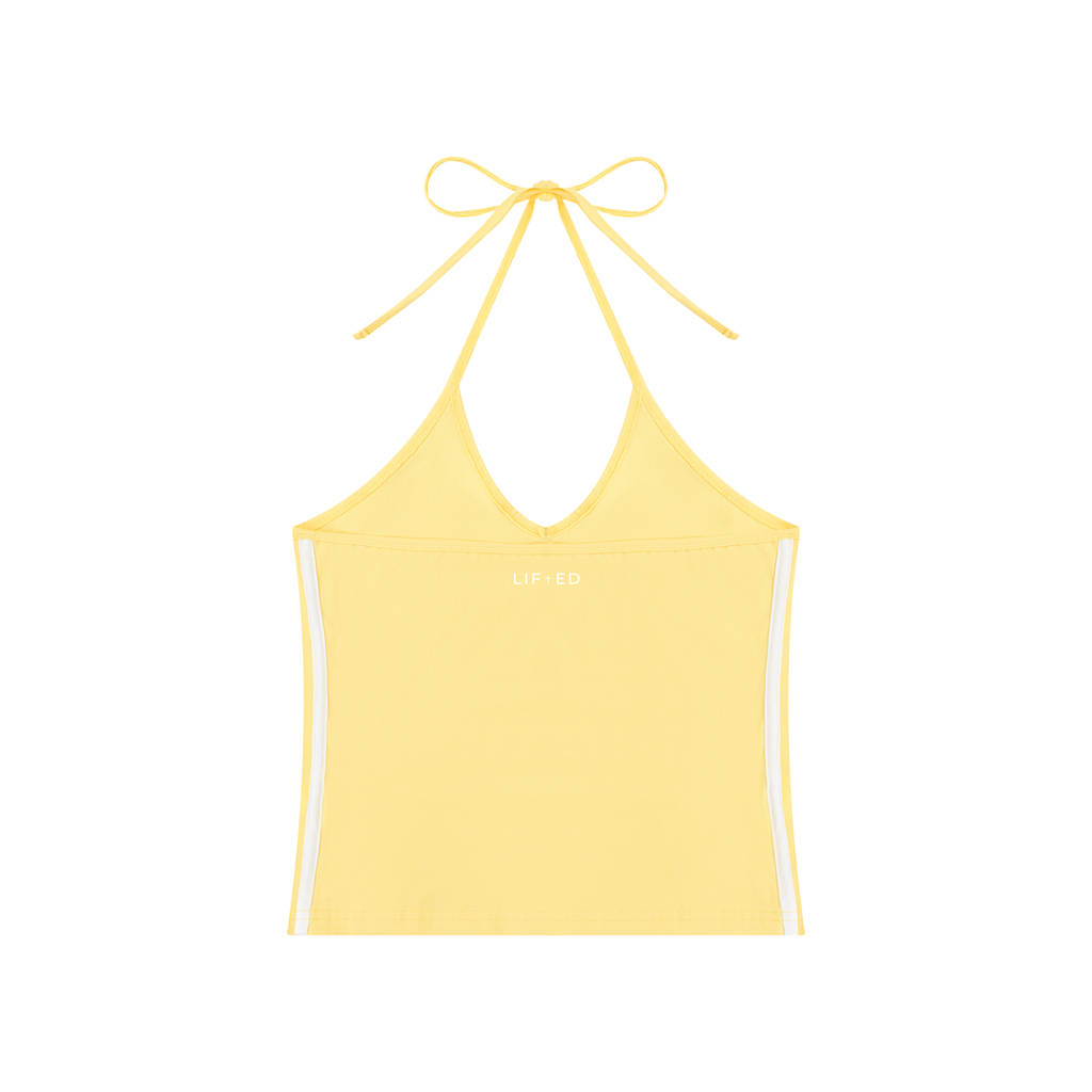 Color Block Halter Crop Tank Top
