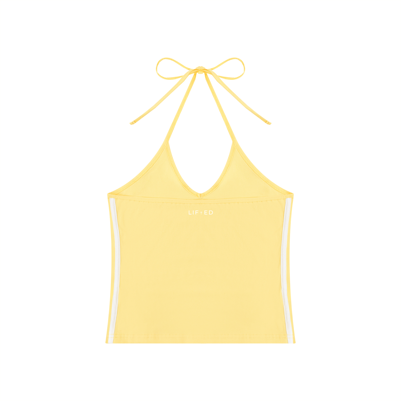 Color Block Halter Crop Tank Top