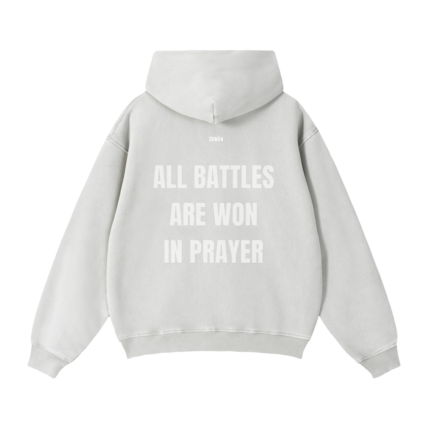 All Battles Are Won in Prayer Zip-Through Boxy Fleece Hoodie | Abwûn Collection